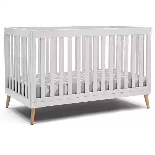 Essex 4-in-1 Convertible Baby Crib (White/Natural)