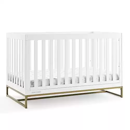 Jade 4-in-1 Convertible Crib (White/Gold)
