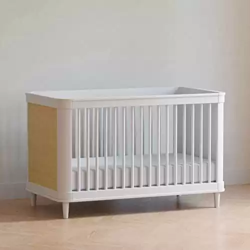 NAMESAKE Marin with Cane 3-in-1 Convertible Crib (White/Honey)