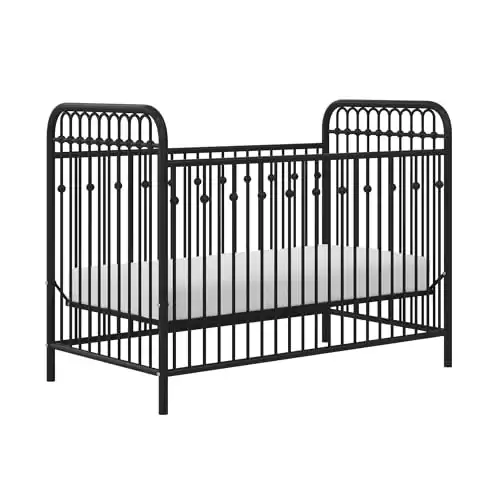 Ivy Metal Baby Crib (Black)