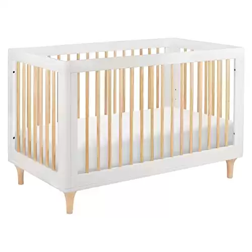 Lolly 3-in-1 Convertible Crib (White/Natural)