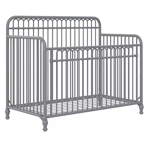Ivy 3-in-1 Convertible Metal Crib (Gray)