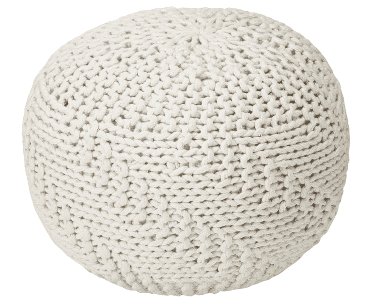 Haley Indoor Handcrafted Modern Fabric Weave Pouf