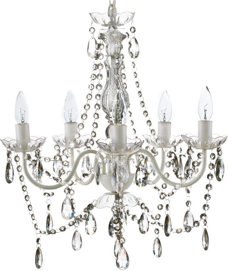 Light Crystal White Hardwire Flush Mount Chandelier White