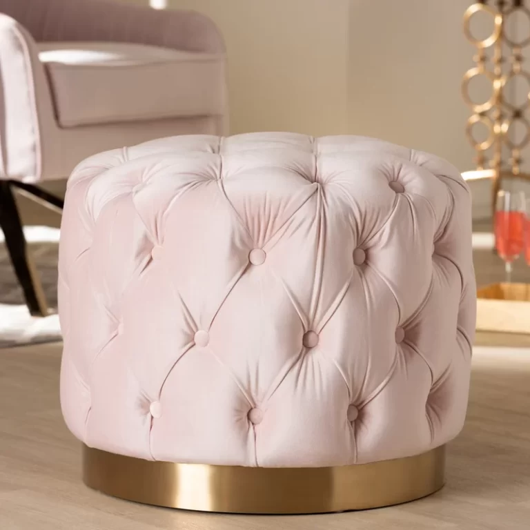 Glam Pink Tufted Ottoman
