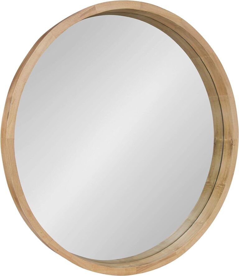 Hutton Round Wood Frame Mirror