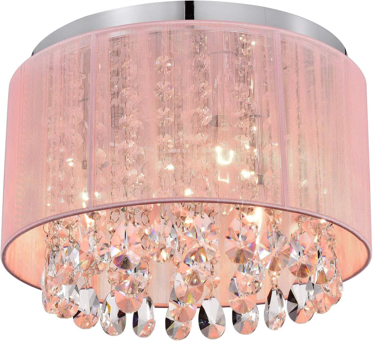 pink crystal chandelier