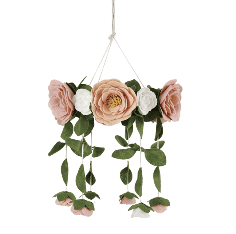 Sorrel + Fern Rose Flower Baby Crib Mobile (Felt Rose)