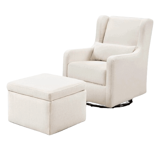 Carter's by DaVinci Adrian Swivel Glider with Storage Ottoman Cream Linen