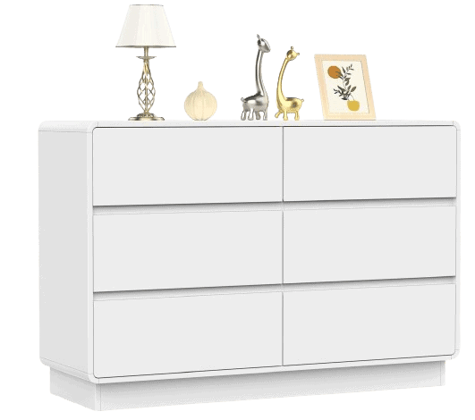 OTUTUMUS 6 Drawers Double Dresser, White