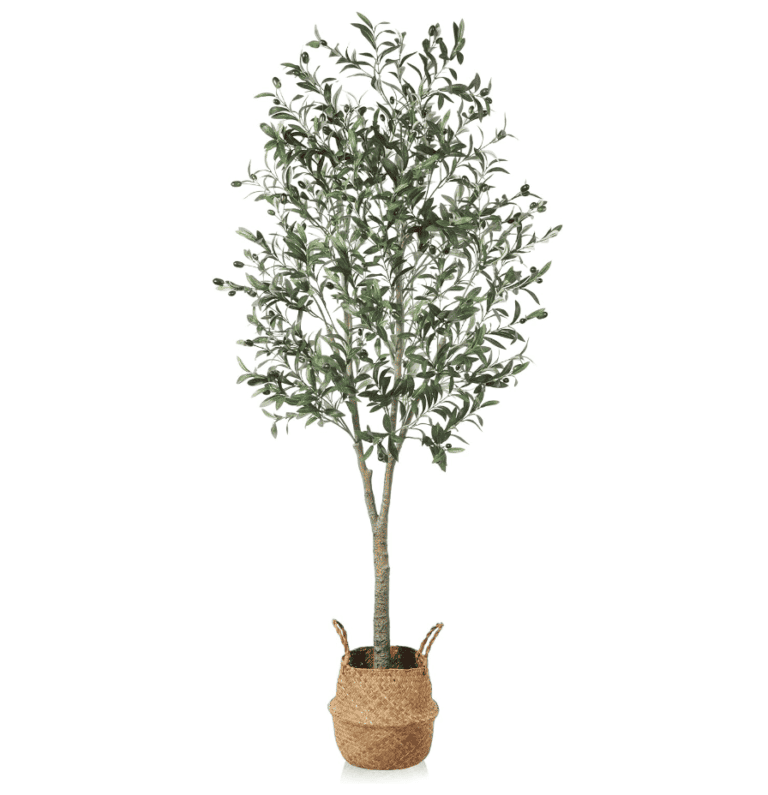 Artificial Olive Trees 6Ft Fake Olive plant with Basket