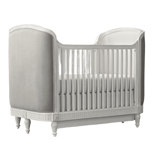 BELLE UPHOLSTERED CRIB - AGED WHITE