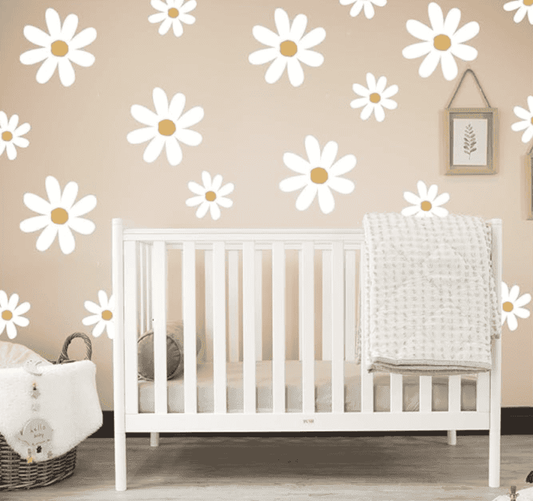 Daisy Wall Decals White Flower Wall Stickers