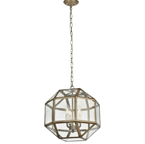 Elegant Lighting LD6001D14S 3 Light 14 Taper Candle Pendant Glass,Vintage Slive