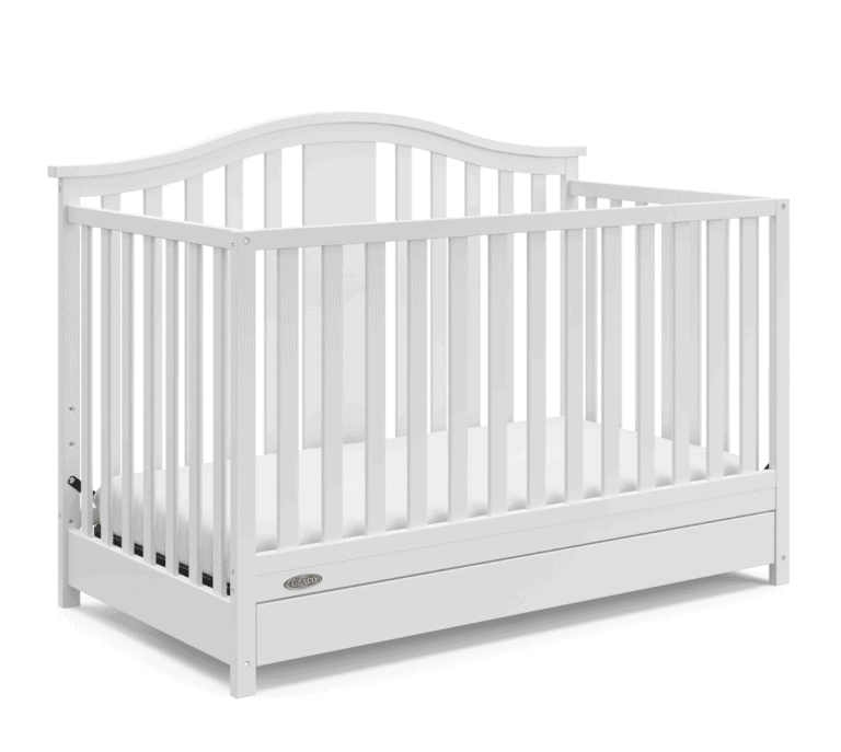 Graco Solano 4-in-1 Convertible Crib with Drawer Combo (White)