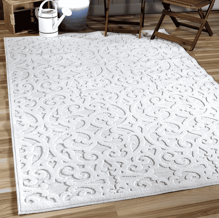 Orian Sculpted 4704 Indoor:Outdoor High-Low Debonair Natural Area Rug