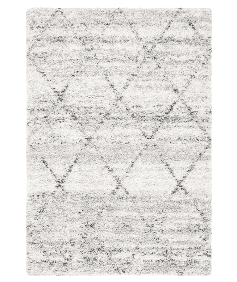 SAFAVIEH Fontana Shag Collection 5'3 x 7'6 Grey:Ivory