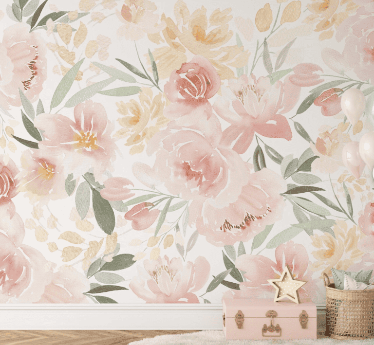 Sunshine Garden Mural KM175 - Large Scale Wallpaper Floral Peel and Stick