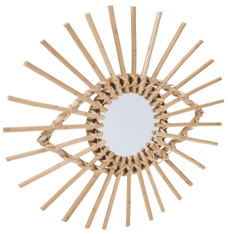 Vaguelly Rattan Mirror Evil Eye